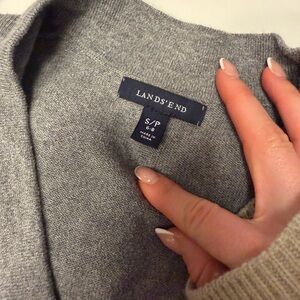 Lands' End Grey Cashmere Sweater